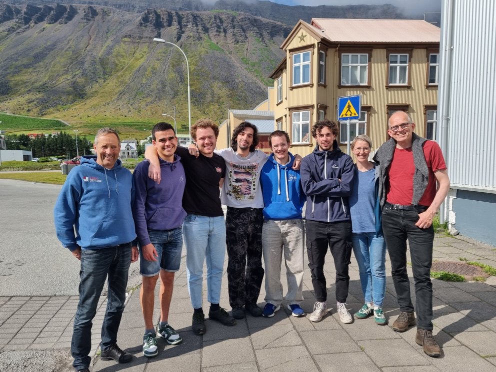 SeaTec interns with their teacher, Björn Erlingsson, administrative director Astrid Fehling and Pete…