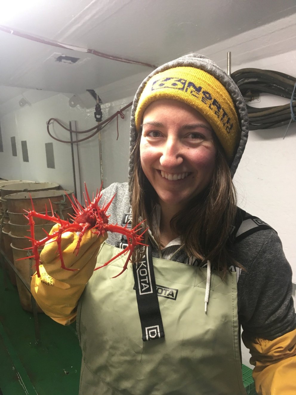Ellyn and a handsome crab